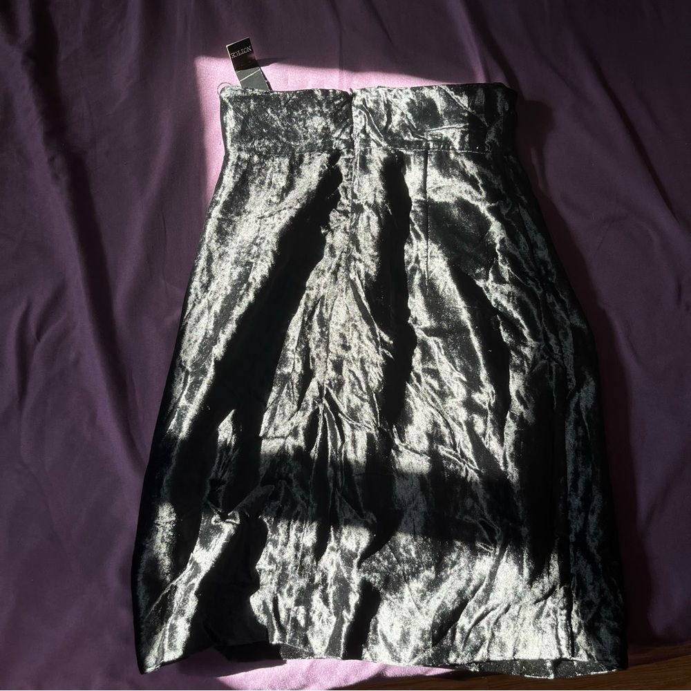 Black velvet pencil skirt